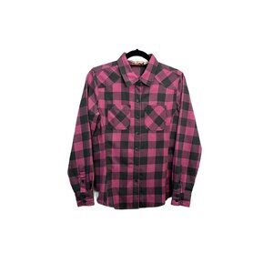 Ascend Flannel Pink Plaid Western Style Shirt Women Medium Outdoor Hiking